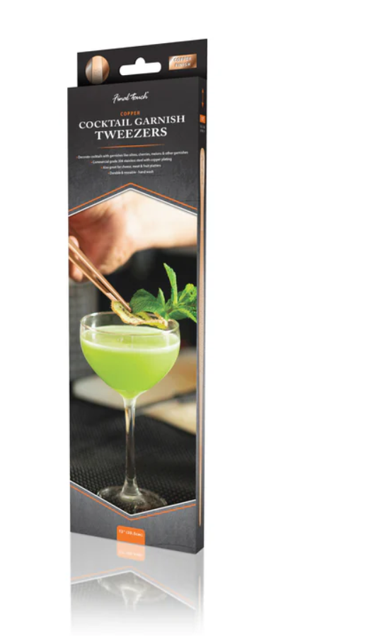 Premium Copper Cocktail Garnish Tweezers - Professional Bar Tools for Mixology, Drink Decoration & Home Bartending - Perfect for Cocktail Parties, Home Bars & Professional Use