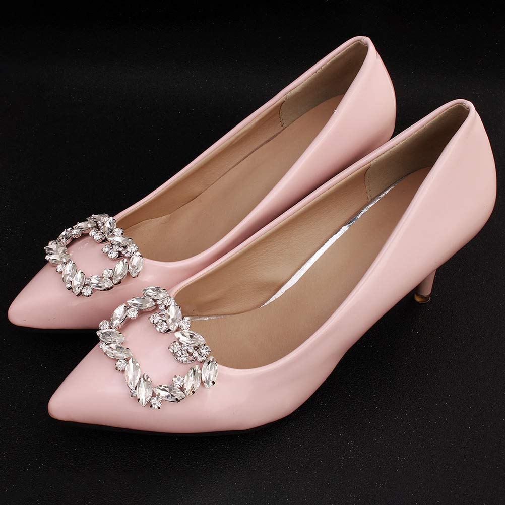 TENDYCOCO Fashion Crystal Shoe Buckle Rhinestone Shoe Clips - DIY Shoe Decor Accessories for Wedding Bride Women (Silver) | Perfect for Bridal Shoes, Prom, Evening Gowns & Special Occasions