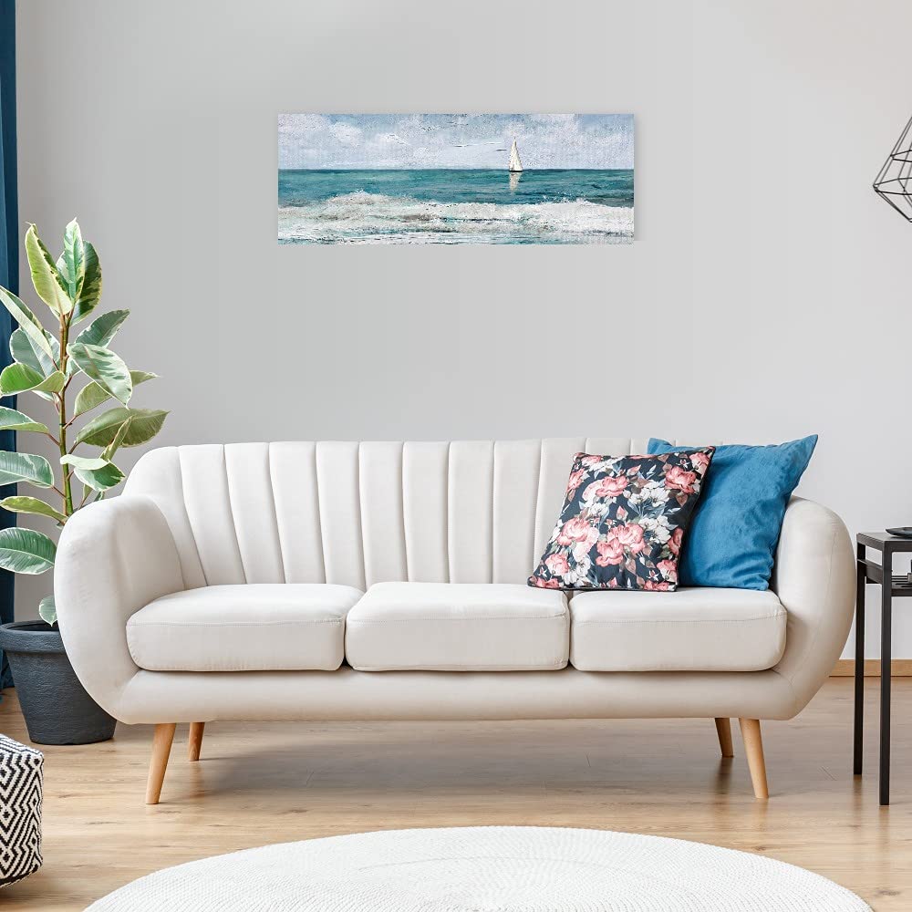 Summer Cay Fine Art Canvas Panel Wall Decor - 60x22 Inches - Ready to Hang for Living Room, Bedroom, Office & More | Tropical Beach Themed Home Decor | Perfect for Coastal, Boho & Modern Interiors