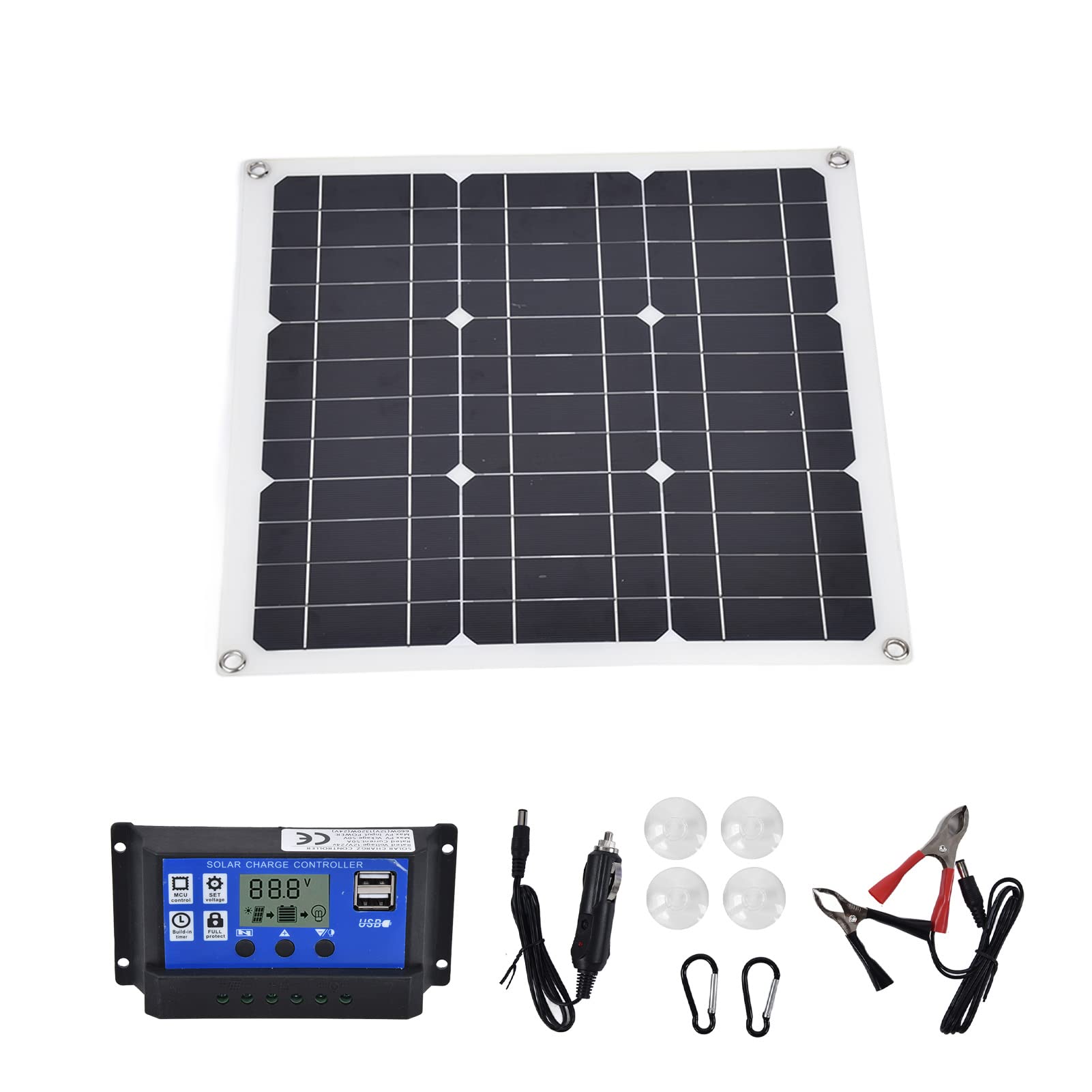 5V USB Portable Foldable Solar Panel Charger with Charge Controller - Lightweight Solar Power Kit for Outdoor Camping, Hiking, RV, Boats & Emergency Power Backup