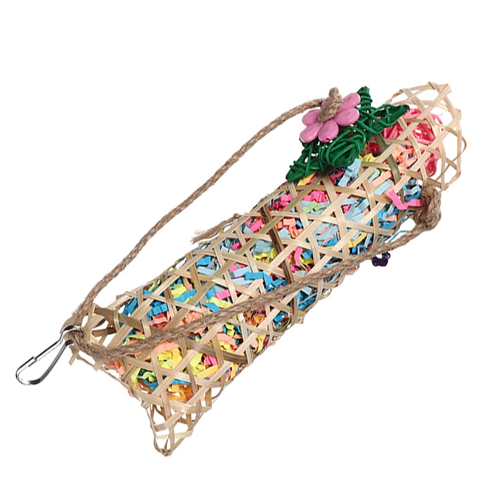 2pcs Natural Rattan Bird Chew Toys - Parrot Shredder & Hammock Plaything for Biting, Hanging & Foraging - Perfect for Christmas Gifts & Birdcage Enrichment | Ideal for Parrots, Cockatiels & Small Birds to Relieve Stress & Exercise Beaks