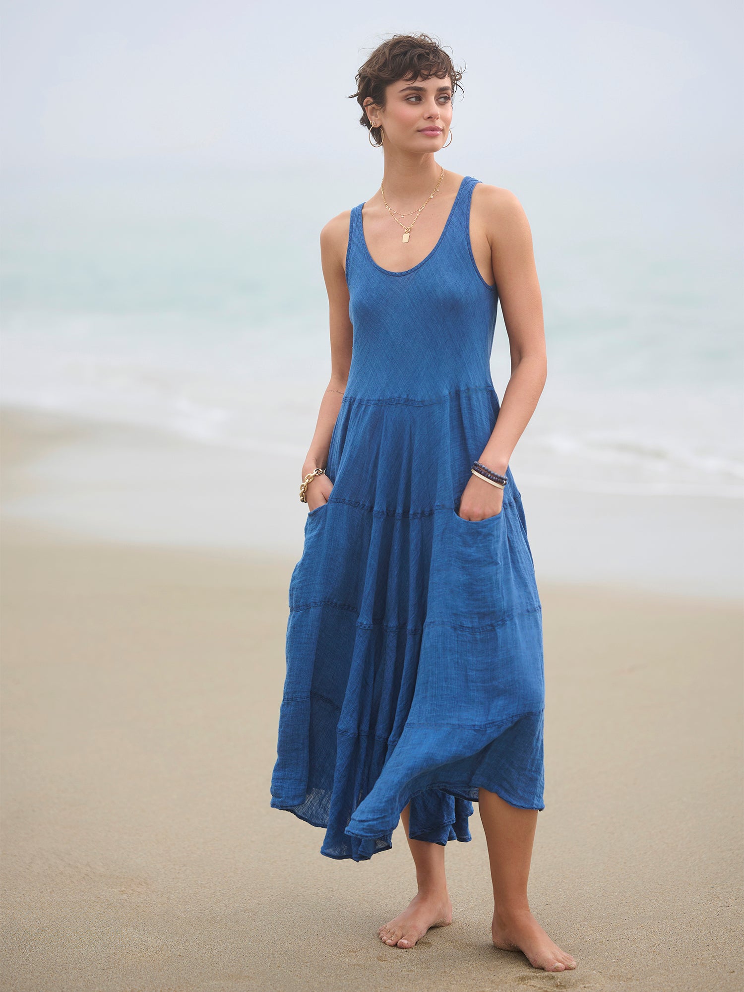 Shari Linen Dress for Women - Breathable Summer Maxi Dress with Pockets | Perfect for Beach Vacation, Date Night & Casual Outings
