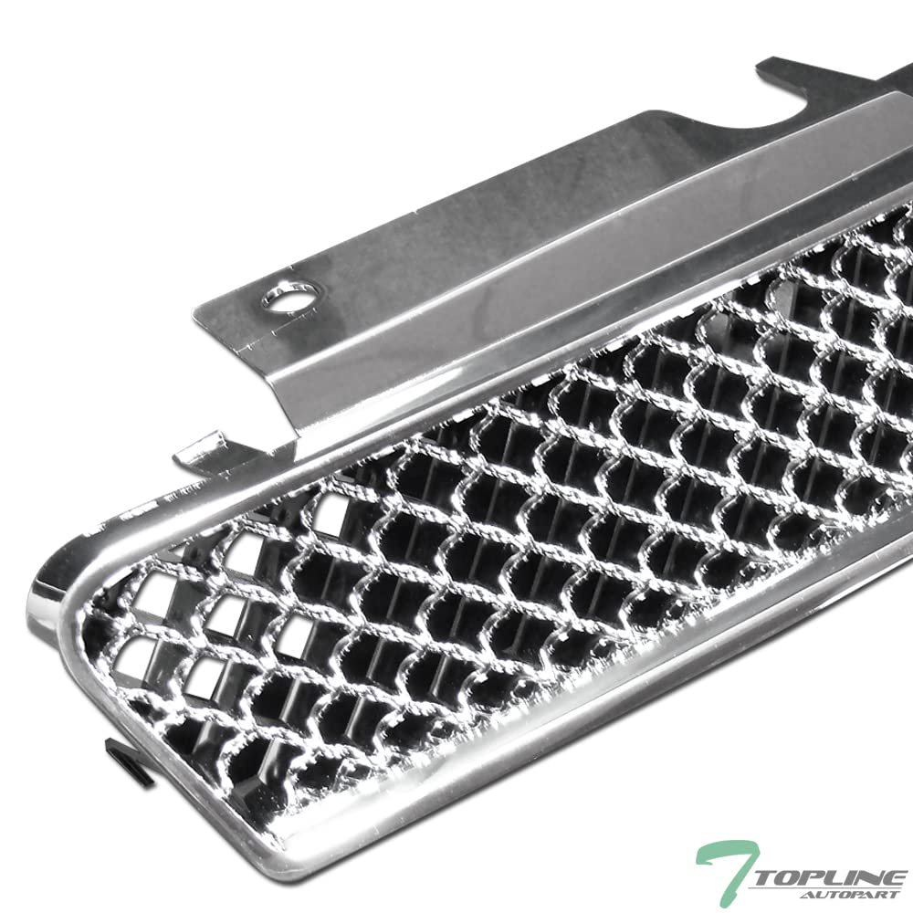 Chrome Mesh Front Upper Hood Grille & Lower Bumper Grille Guard ABS for 06-13 Chevy Impala / 14-16 Limited - Durable Car Exterior Upgrade for Enhanced Style & Protection