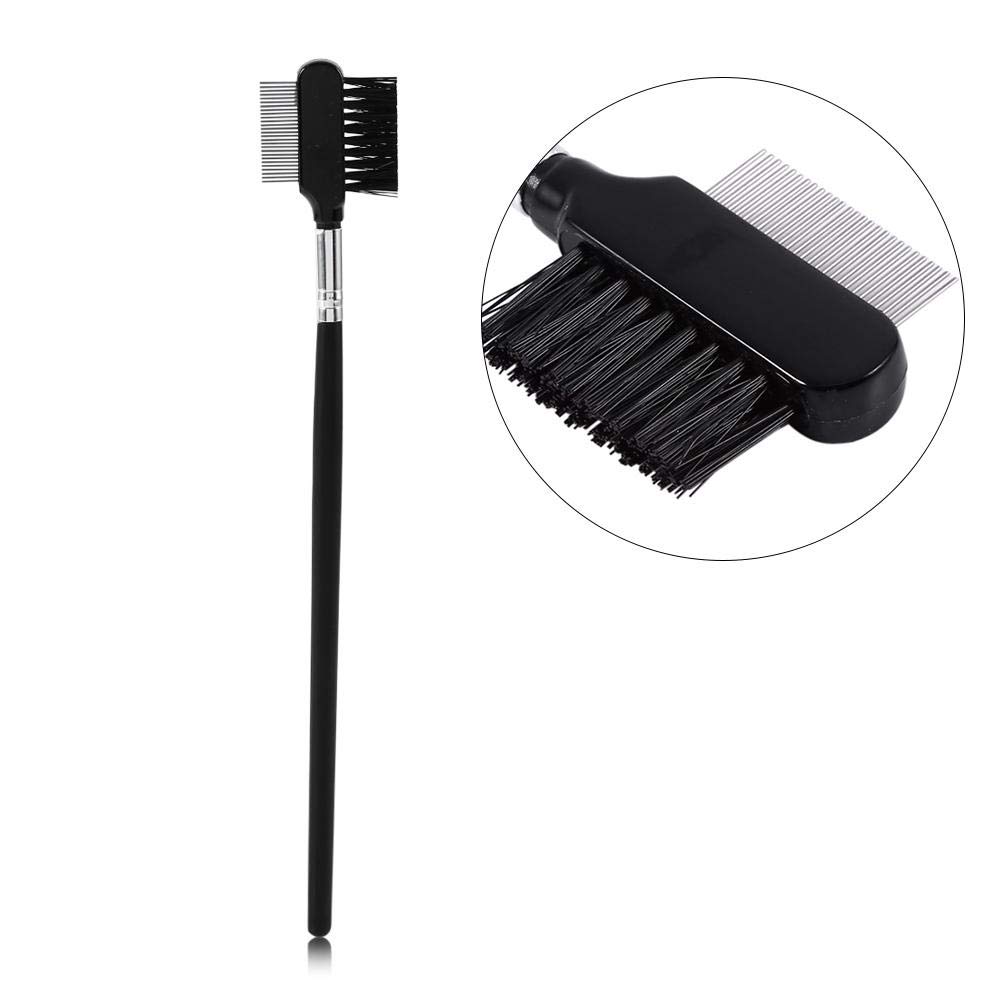 Professional Metal Eyelash & Eyebrow Brush Comb - Reusable Double Head Steel Makeup Tool for Lash Extensions & Eyebrow Grooming | Perfect for Salon, Home Use & Travel Makeup Kit