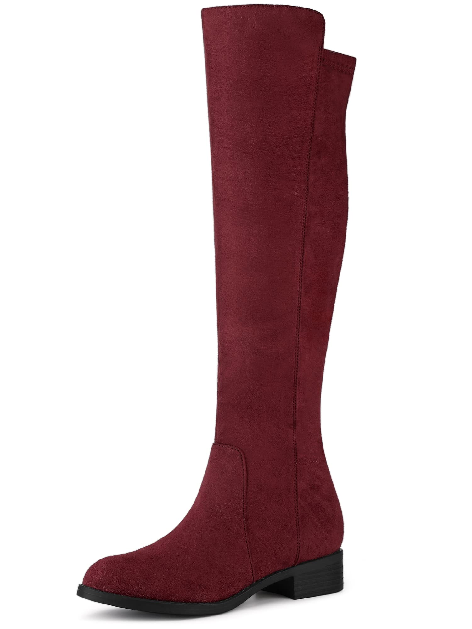 Allegra K Women's Chunky Heel Knee High Boots with Side Zipper - Stylish Winter & Fall Fashion Boots for Casual Outfits, Office Wear, and Night Out
