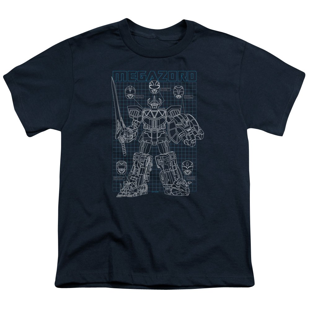 Power Rangers Mega Plans Unisex Youth T-Shirt for Boys & Girls - Kids' Superhero Costume & Casual Wear for School, Parties & Everyday Play