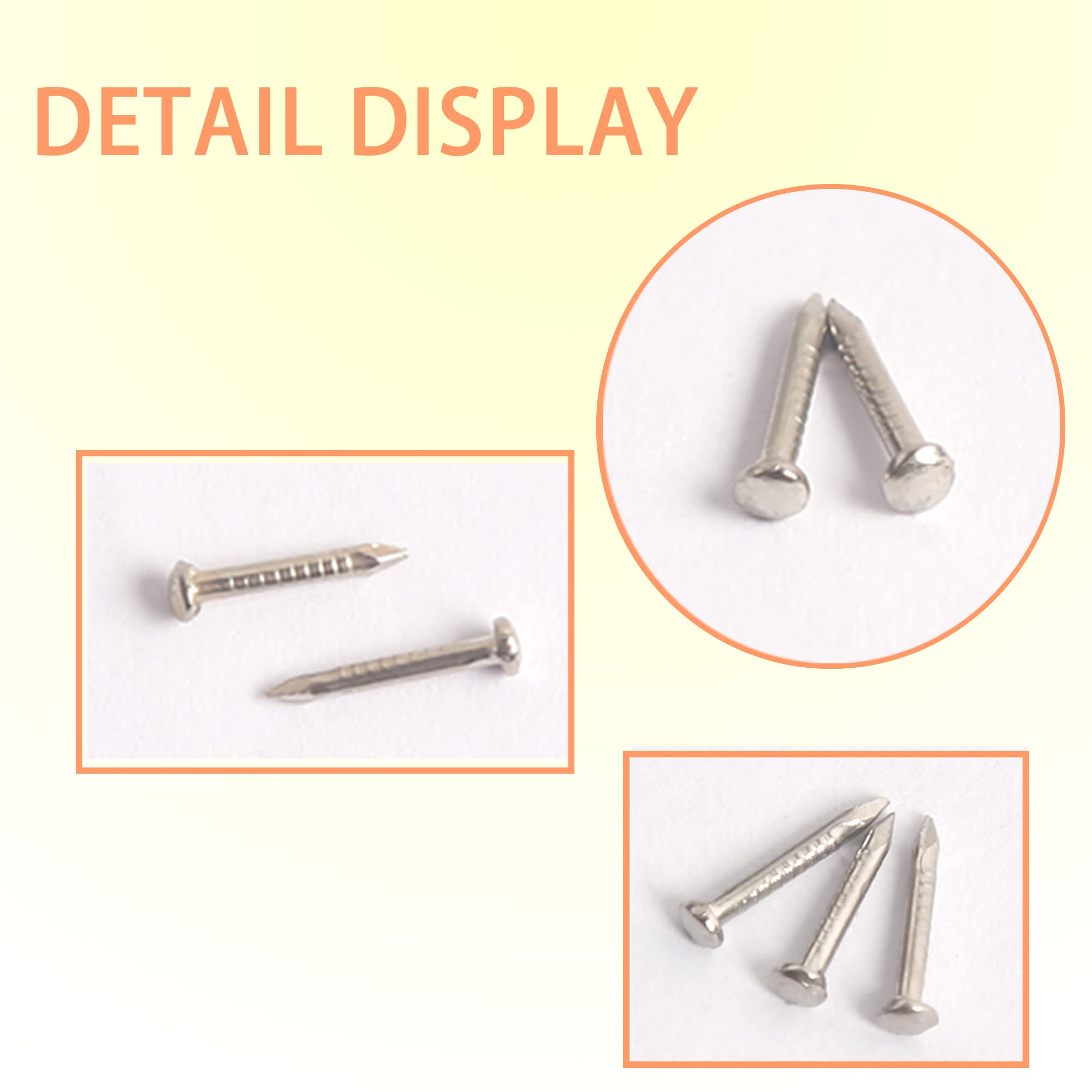 500pcs 10mm Small Iron Nails for Picture Hanging, Woodworking, Furniture DIY - Silver Decorative Nails for Home Decor & Craft Projects