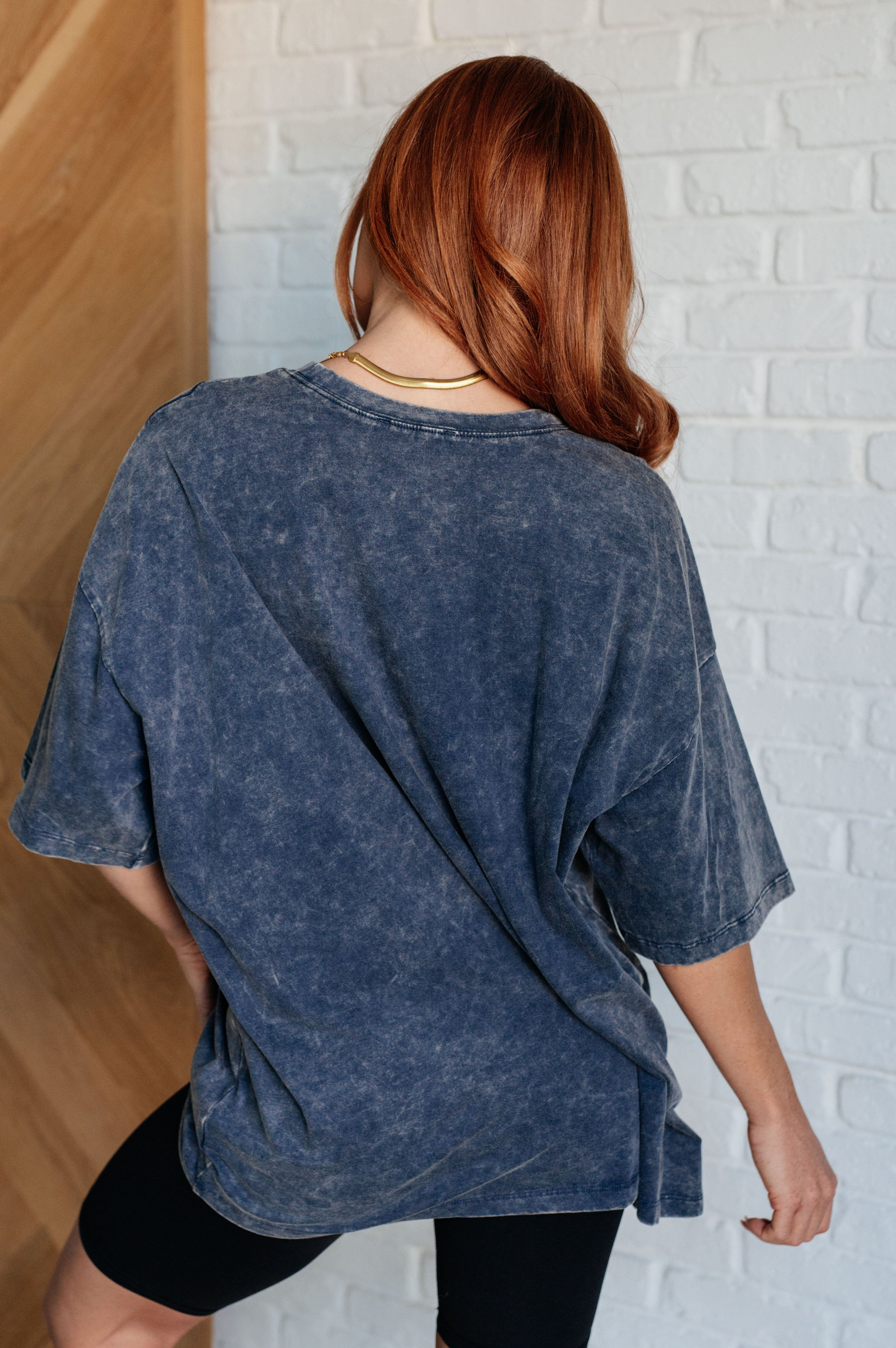 Don't Mind Me Mineral Wash Drop Shoulder T-Shirt in Blackberry - Soft Vintage Washed Cotton Tee for Women | Casual Streetwear, Layering Essential, Everyday Comfort
