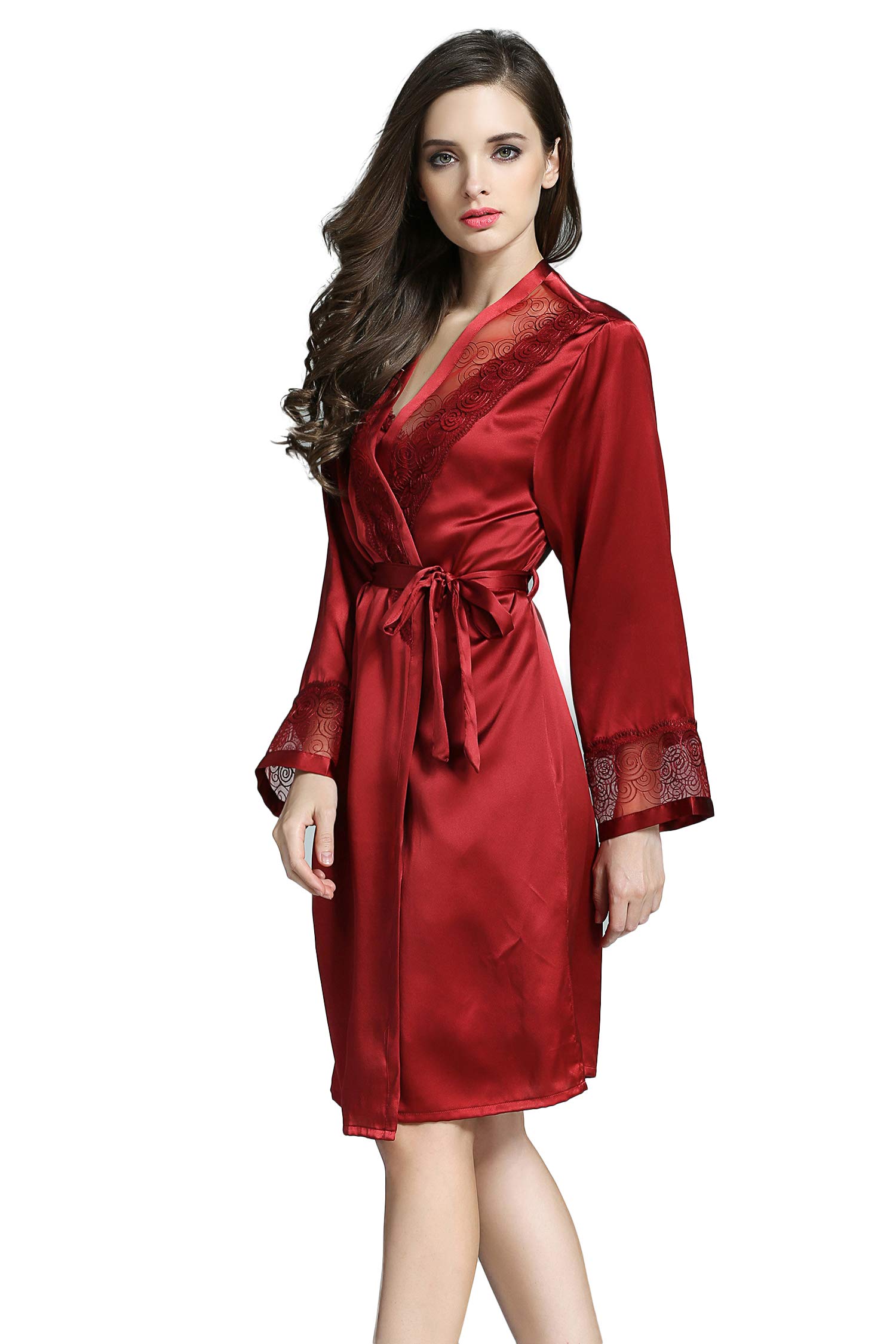 Pure Mulberry Silk Pajama Set for Women - Soft Nightgown & Robe Lounge Wear for Sleep, Spa & Relaxation at Home