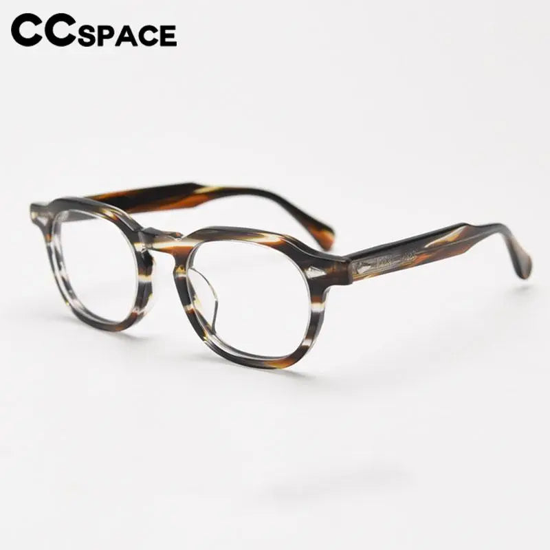 CCspace Unisex Full Rim Square Acetate Eyeglasses 56839 - Stylish & Durable Frame for Men & Women - Perfect for Reading, Work & Everyday Fashion