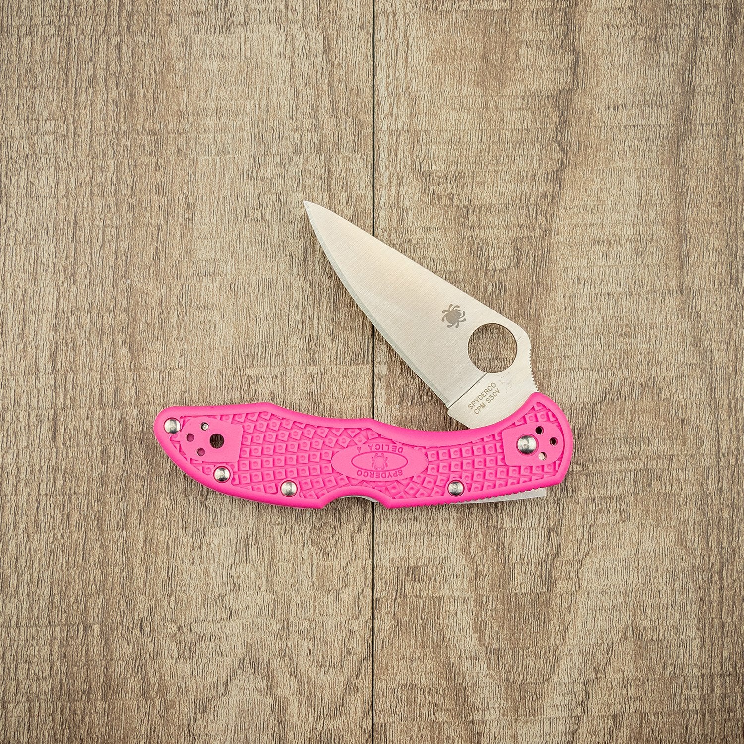Spyderco Delica 4 Lightweight Folding Knife - Pink EDC Pocket Knife for Everyday Carry, Outdoor Activities & Camping