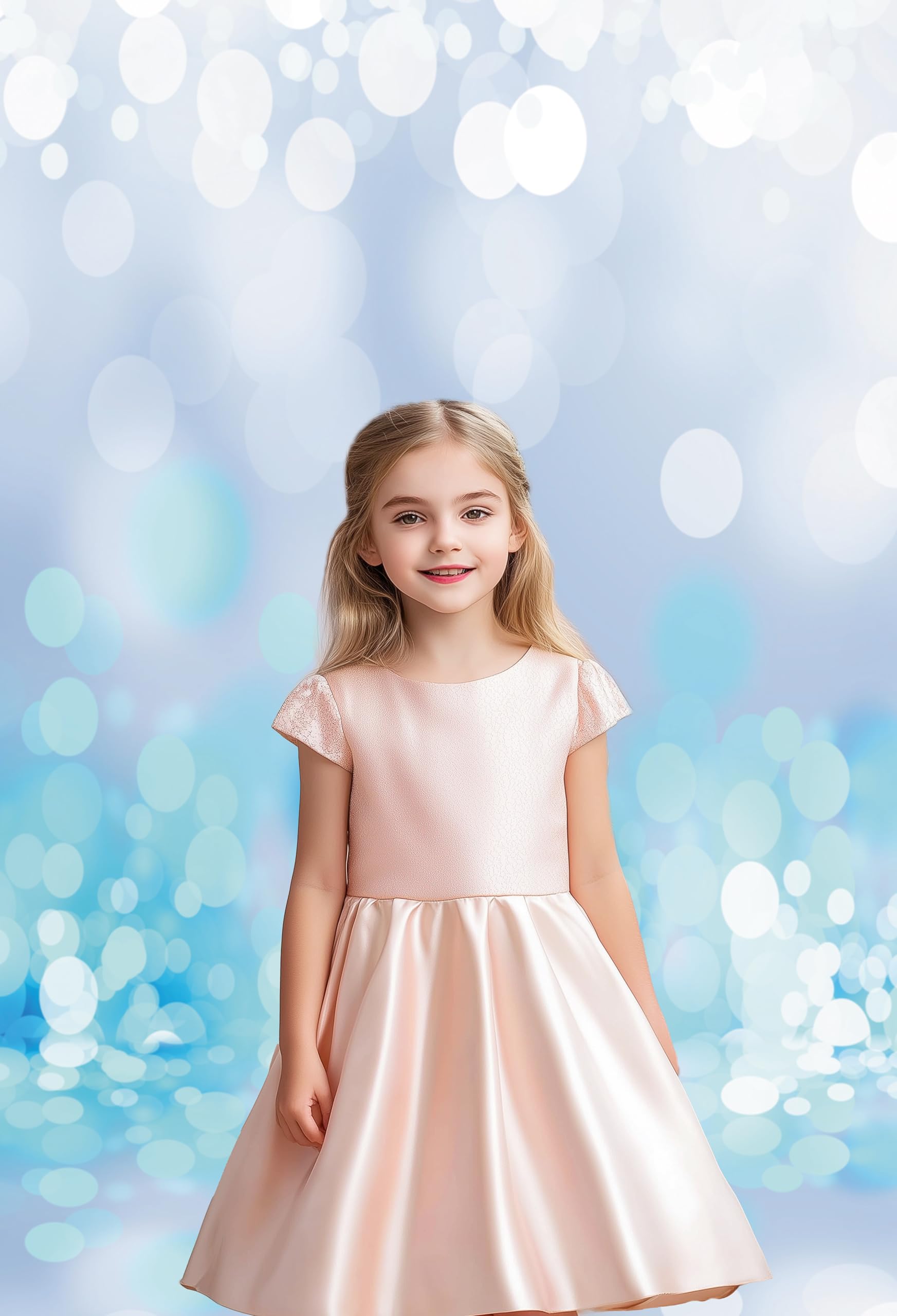 Kate 10x10ft Light Blue Bokeh Photography Backdrop with Glitter Bubbles - Perfect for Children's Birthday Parties, Baby Showers & Photo Studio Backgrounds