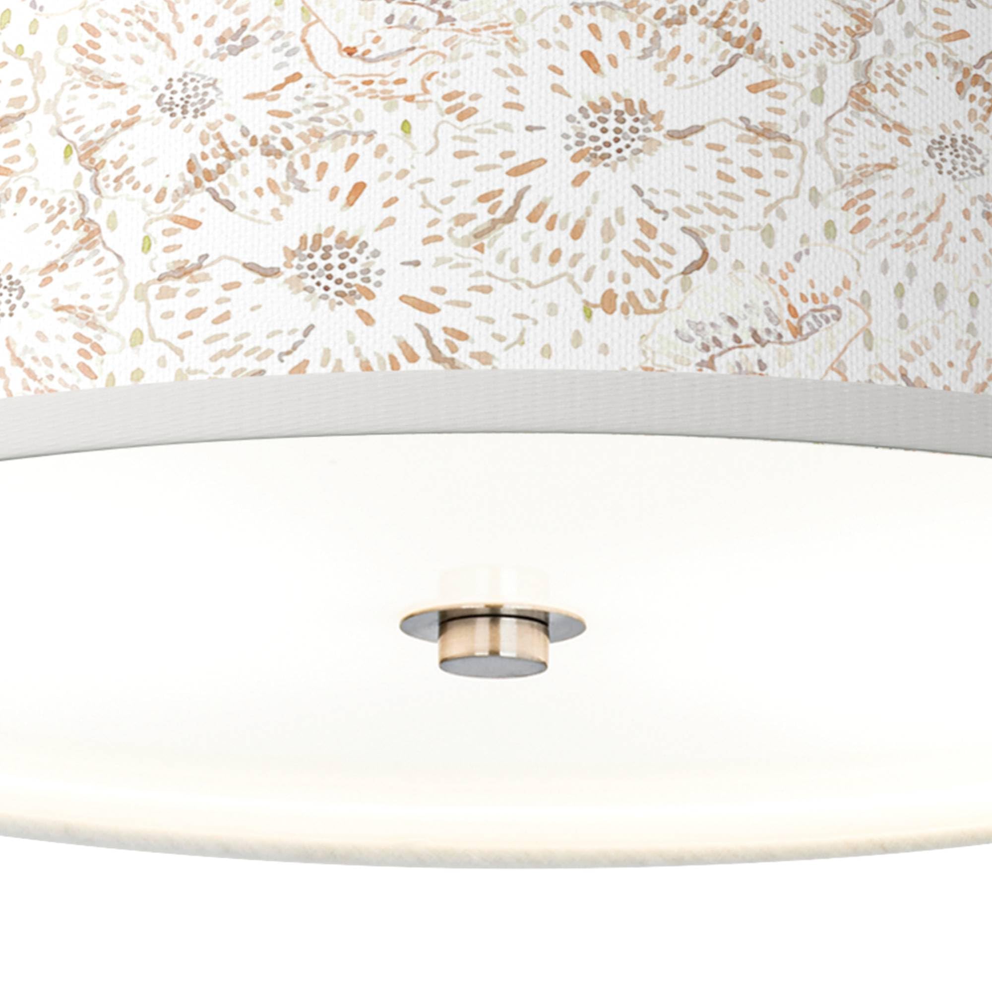 Energy Efficient Windflowers Giclee Ceiling Light with Printed Shade - Modern Floral Lighting for Bedroom, Living Room & Dining Room