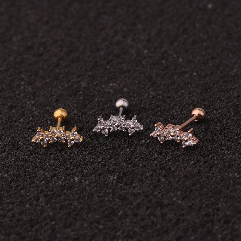 20G Rose Gold Shooting Star Barbell Cartilage Earring Stud - Hypoallergenic Cartilage Piercing Jewelry for Women | Perfect for Helix, Tragus & Conch Piercings