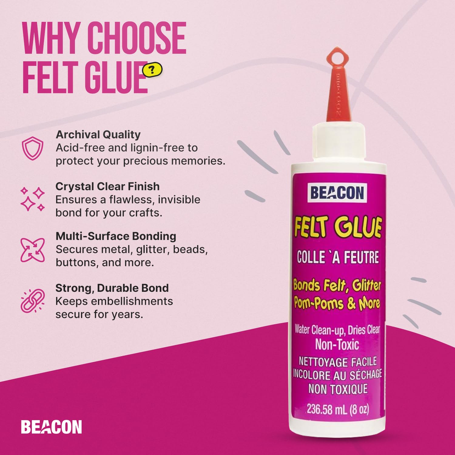 8oz Felt Glue - Strong Adhesive for DIY & Craft Projects