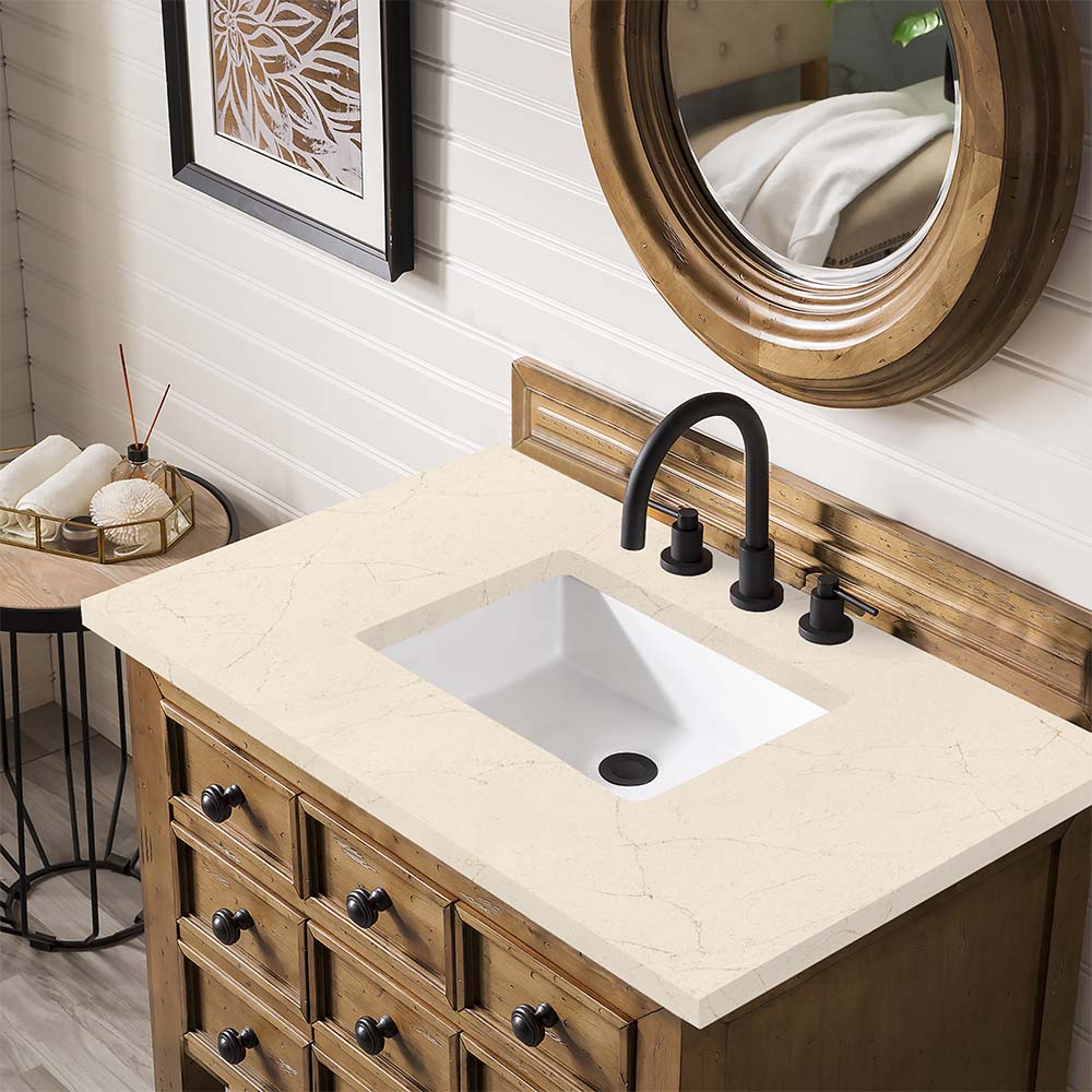James Martin Vanities Malibu Collection 36-Inch Single Bathroom Vanity in Honey Alder with Countertop Options - Perfect for Modern Bathroom Remodeling and Home Renovation Projects