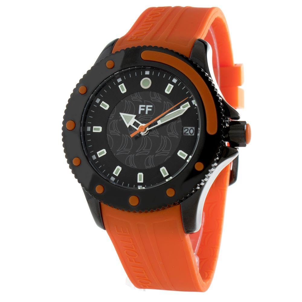 Folli Follie WF1Y002ZDO Men's Stainless Steel Watch with Black and Orange Dial - Perfect for Casual Wear, Business Attire & Outdoor Adventures