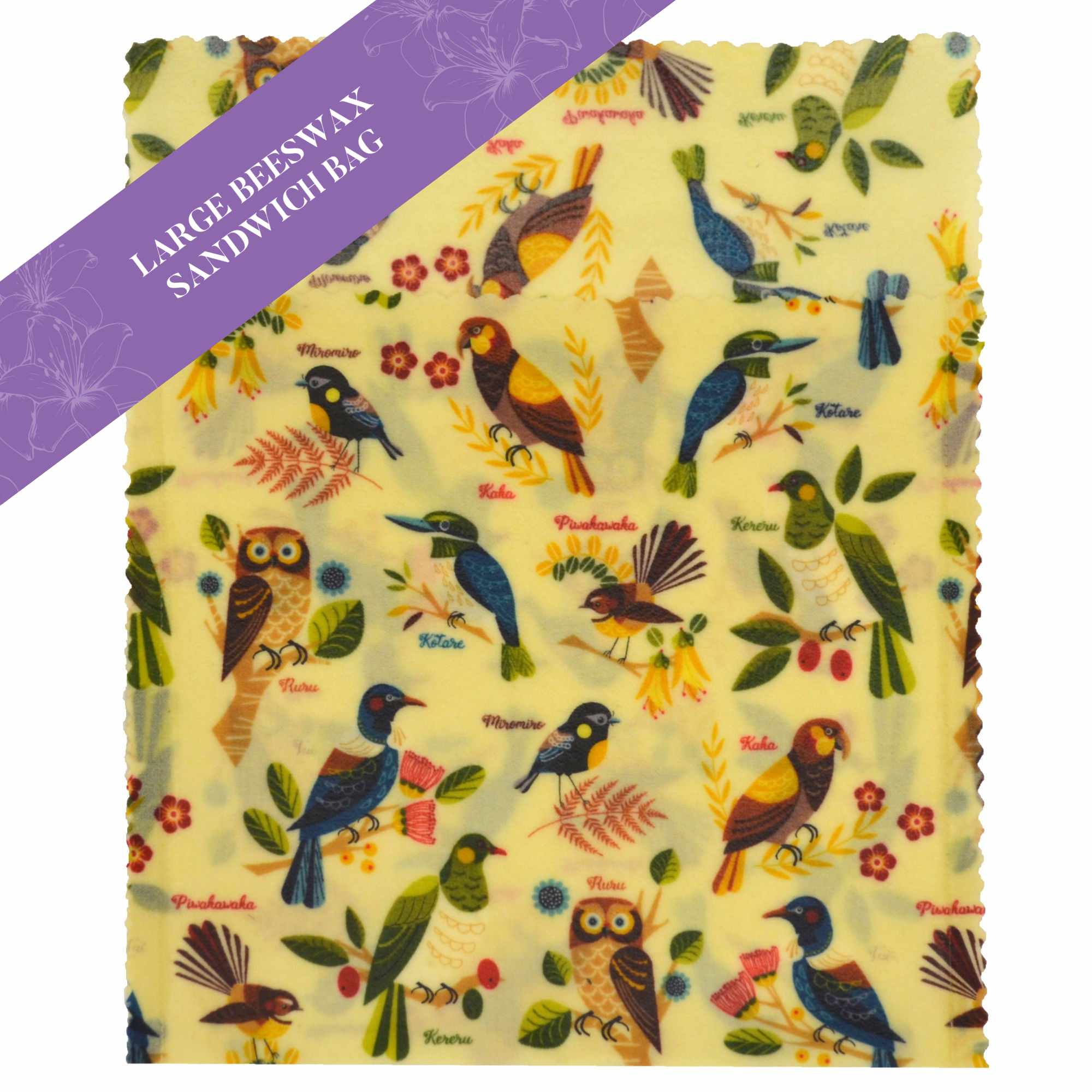 Morepork and Friends Large Sandwich Bags - Reusable & Leak-Proof Food Storage for Lunches, Picnics & Meal Prep