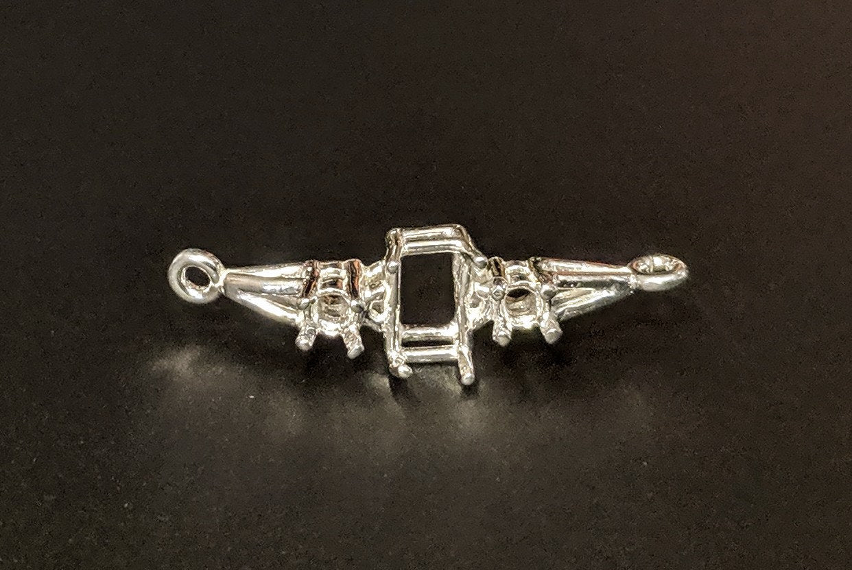Solid Sterling Silver or 14kt Gold Accented Link Bracelet for 7x5mm & 10x8mm Emerald Cut Gemstones - Custom DIY Jewelry Making Kit for Handmade Bracelets (Perfect for Gift Giving, Special Occasions & Everyday Wear)