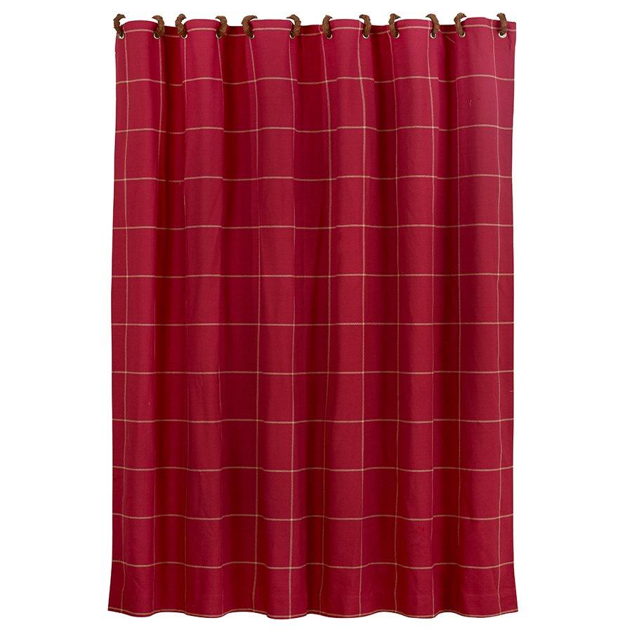 Red Windowpane Shower Curtain - Waterproof Bathroom Decor for Modern Homes | Perfect for Bathroom Renovation & Spa-Like Experience
