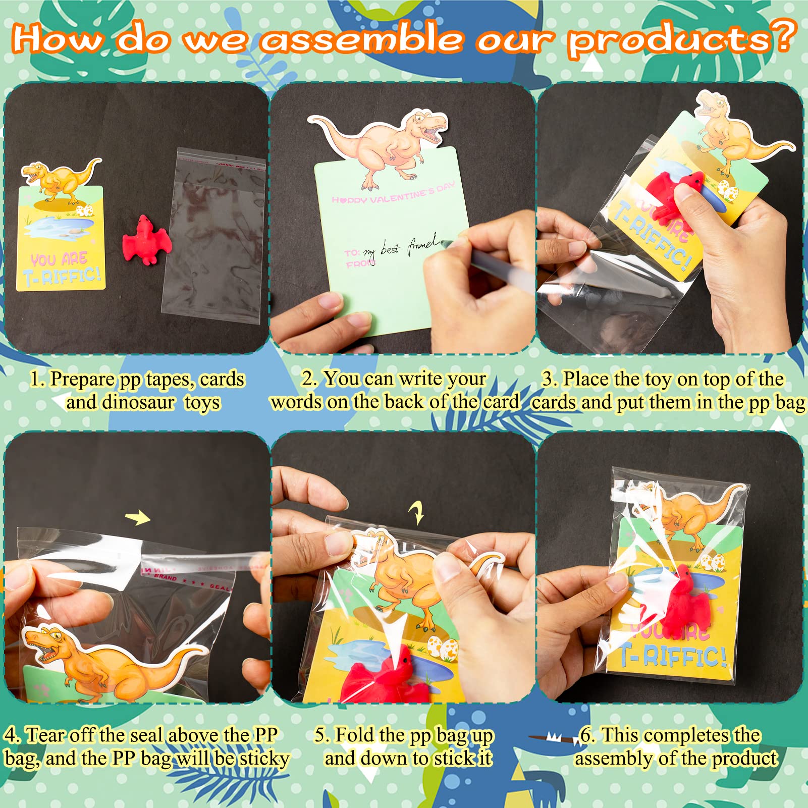Valentine's Day Cards with Dinosaur Mochi Squishy Toys - 36pcs Classroom Exchange Gifts for Kids | School Party Favors, Valentine's Party Supplies, Classroom Activities & Friendship Gifts
