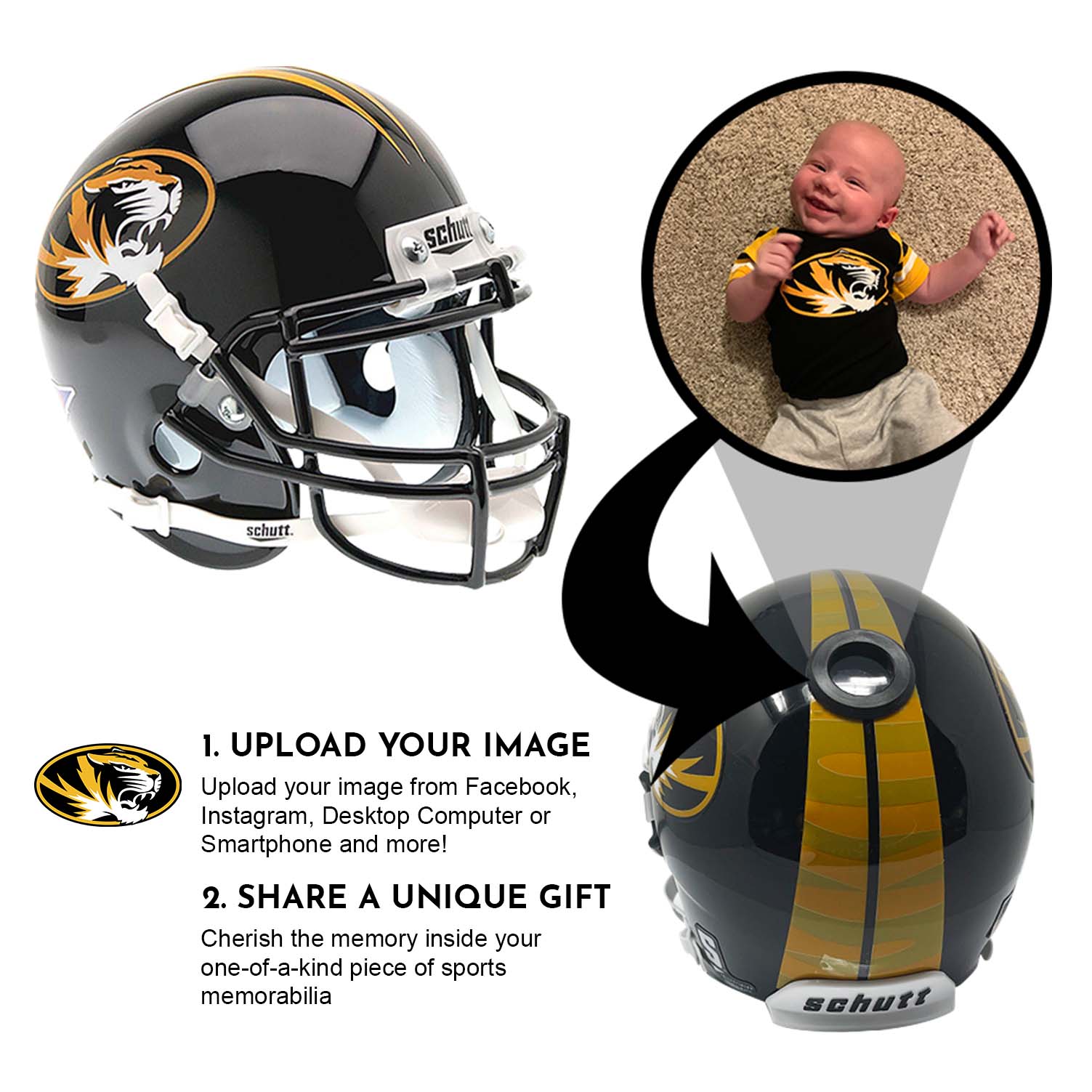 Missouri Tigers College Football Collectible Mini Helmet - Authentic NCAA Replica with Display Stand - Perfect for Game Day Decor, Sports Memorabilia Collection & Fan Gifts