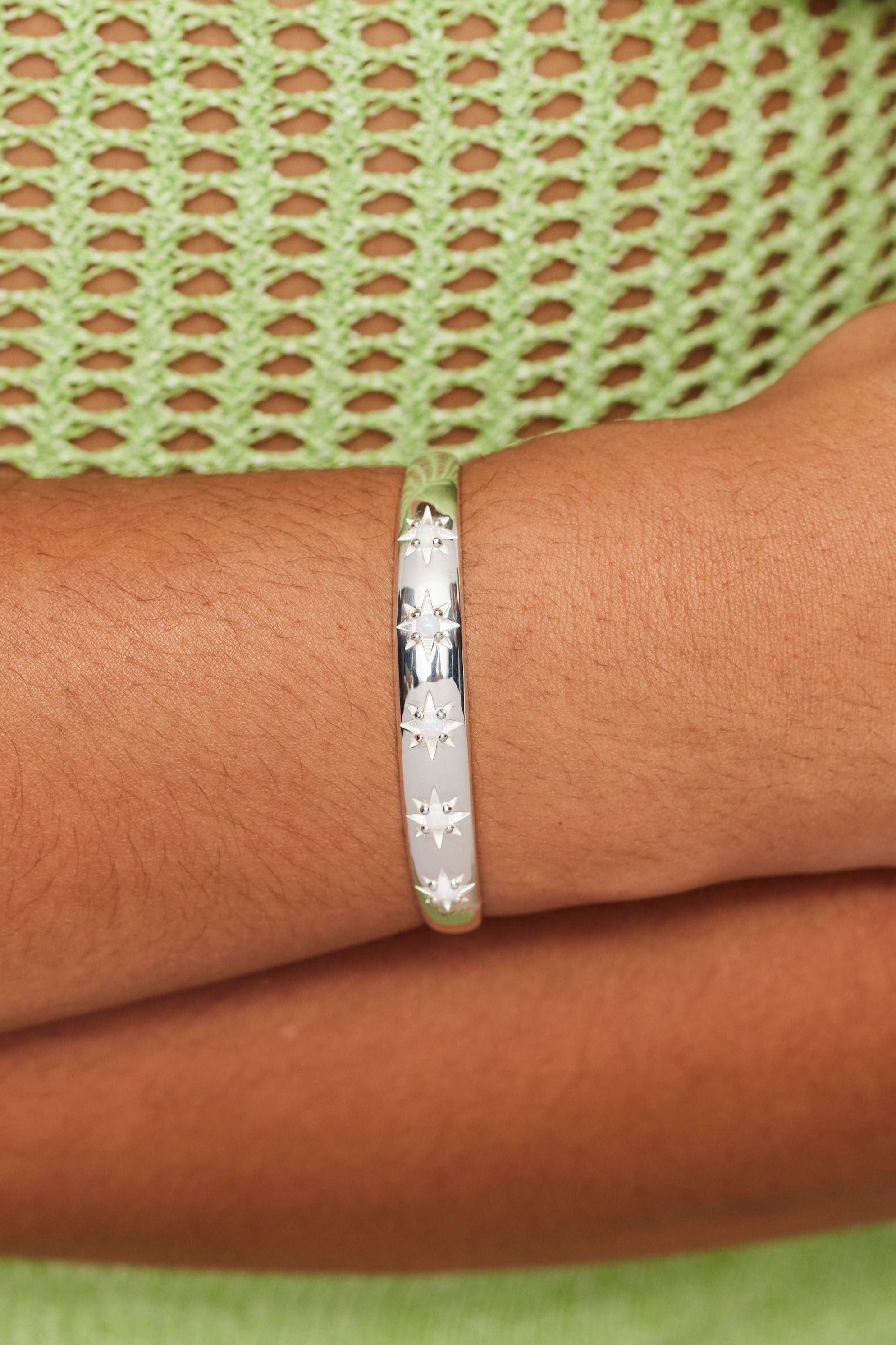Alina Silver Cuff Bracelet - Elegant Sterling Silver Bangle for Women - Perfect for Parties, Weddings & Everyday Wear