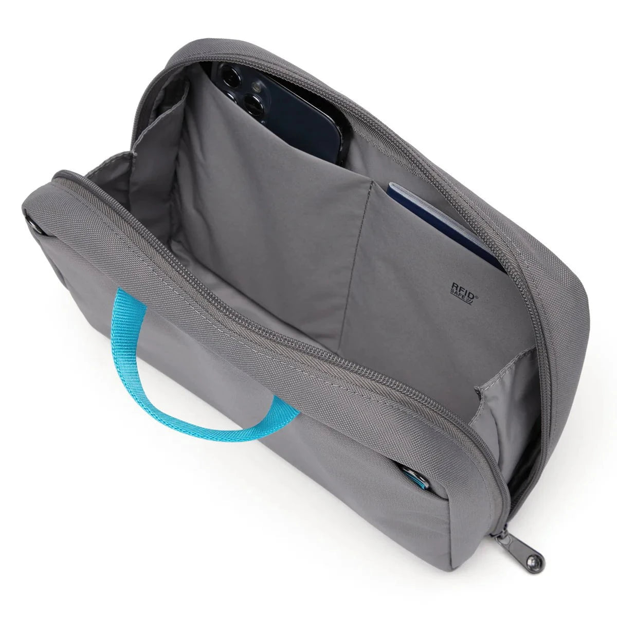 Pacsafe RFIDsafe™ RFID Blocking Gear Pouch - Secure Travel Wallet for Passport, Credit Cards & Cash - Perfect for Airports, Hotels & International Trips