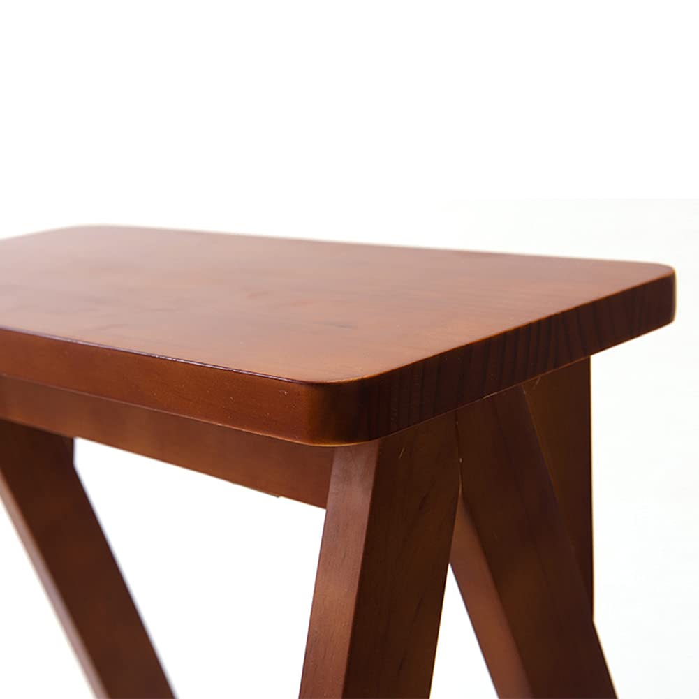 CHEMYO 3-Step Folding Wooden Stool for Adults & Seniors - Portable Step Stool Ladder for Kitchen, Bedroom, Bathroom - Easy to Carry & Store - Perfect for Reaching High Shelves, Changing Light Bulbs, and Home Organization