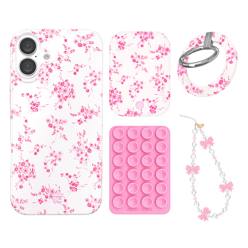 French Rose Floral iPhone Case with Grip - Elegant Protective Phone Cover for iPhone 13/14/15 Pro Max - Perfect for Women, Gift Giving & Everyday Use