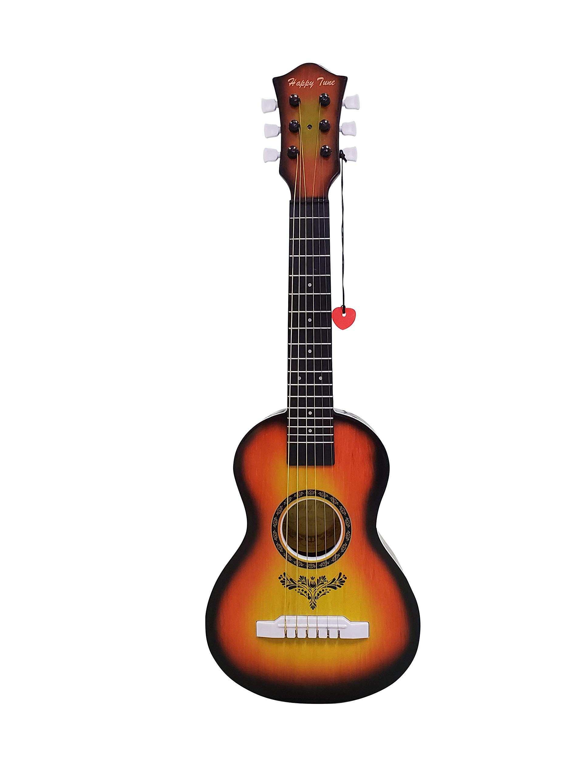 Liberty Imports Happy Tune 6-String Acoustic Guitar Toy for Kids - Vibrant Sounds & Realistic Strings - Beginner Musical Instrument (Amber Sunburst) - Perfect for Birthday Gifts, Music Practice & Early Learning