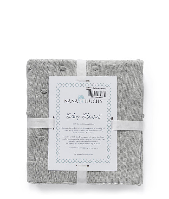 Personalized Baby Blanket - Soft Grey Knit Blanket for Newborns & Infants - Perfect for Nursery, Gift Giving & Photo Shoots
