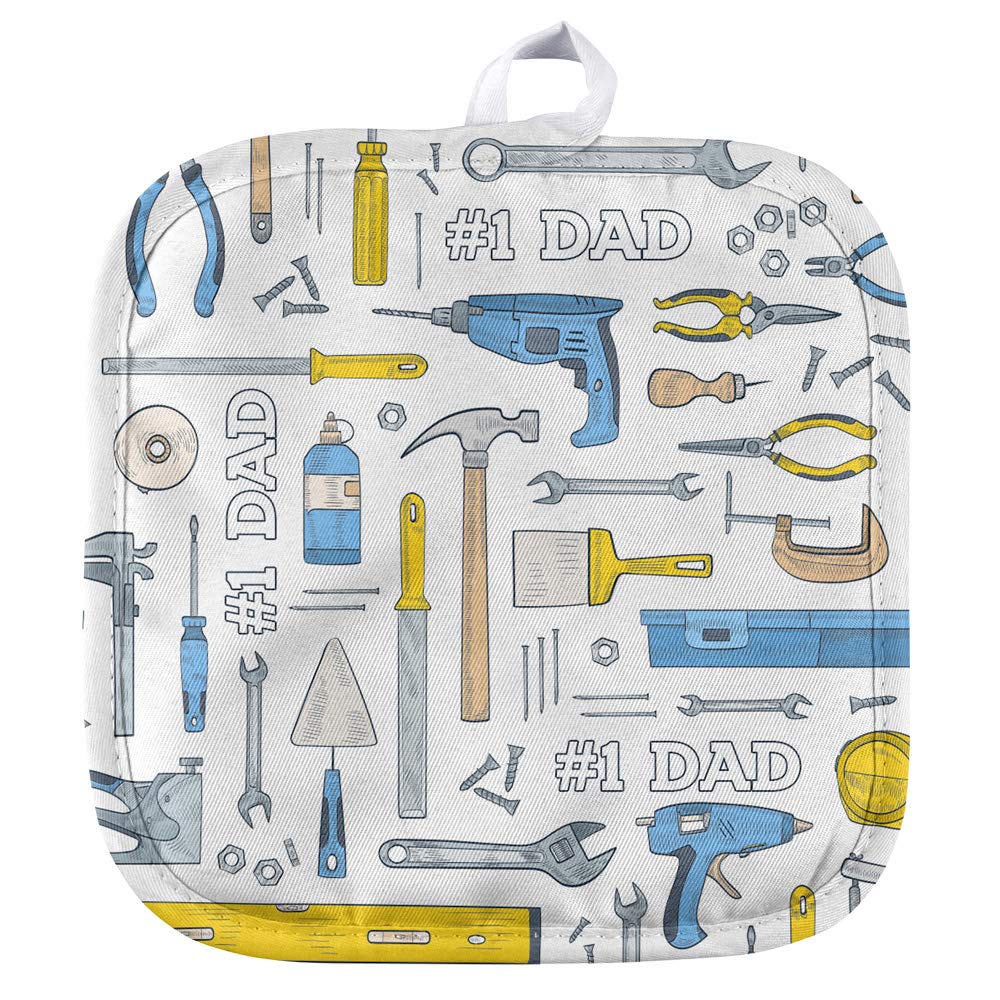 Dad Tools Pot Holder - Heat Resistant Oven Mitts for Indoor & Outdoor Cooking, Grilling, BBQ - Perfect for Kitchen, Camping, and Backyard Parties