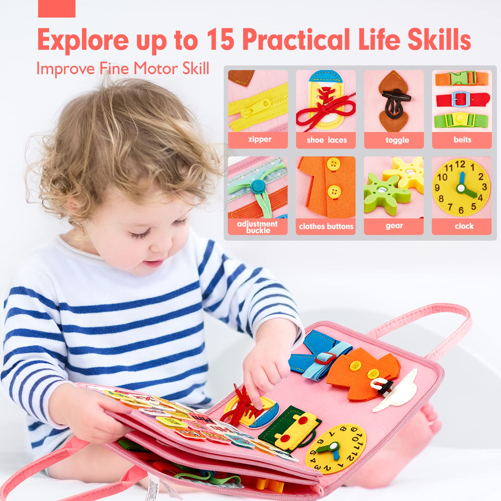 Hahaland Montessori Baby Toys for 6-12 Months & 2 Year Olds - Educational Learning Toys for Boys & Girls | Perfect Birthday Gift, Christmas Stocking Stuffers | Great for Early Childhood Development & Sensory Play