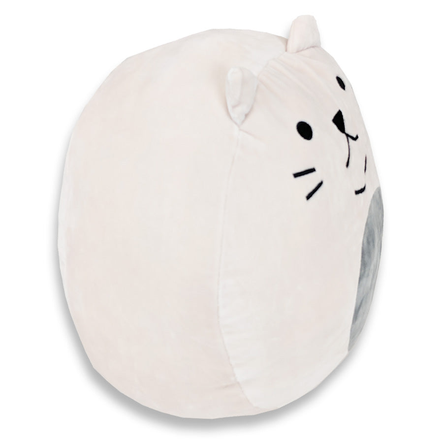 Soft & Cute Squishy Polyester Cat Pillow with Tail & Ears - Purr cilla The Cat Plush Toy for Kids & Adults - Perfect for Bedroom Decor, Couch Cuddling & Stress Relief