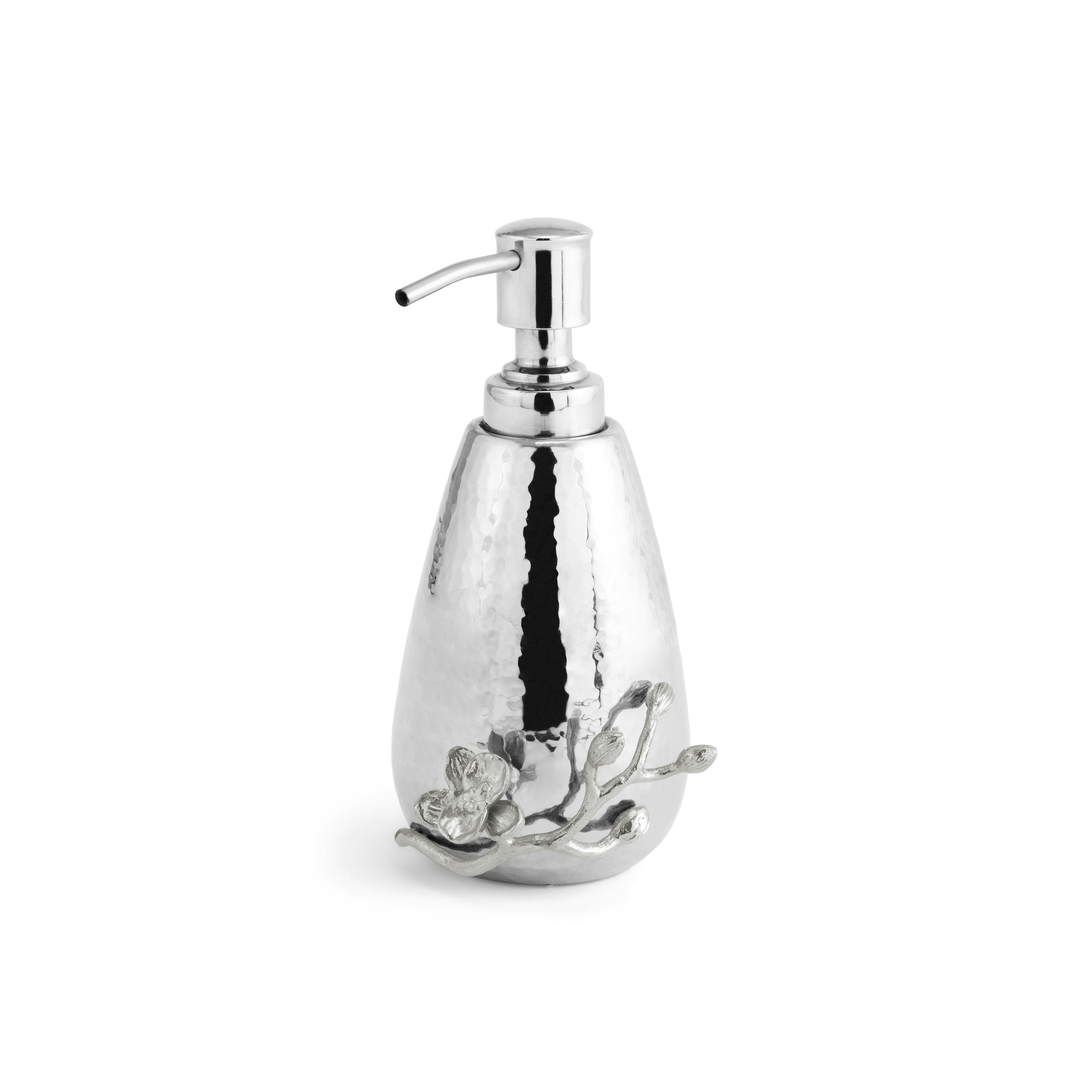 Elegant White Orchid Soap Dispenser - Automatic Touchless Hand Soap Pump for Bathroom & Kitchen - Modern Liquid Soap Dispenser for Home, Office, or Restaurant Use