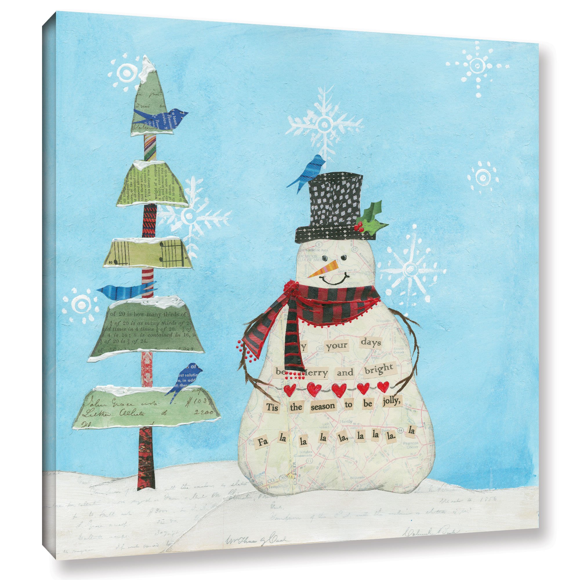 Courtney Prahl 'Winter Fun IV' Gallery Wrapped Canvas Art Print - 36x36 Inches - Modern Winter Landscape Wall Decor for Living Room, Bedroom & Office