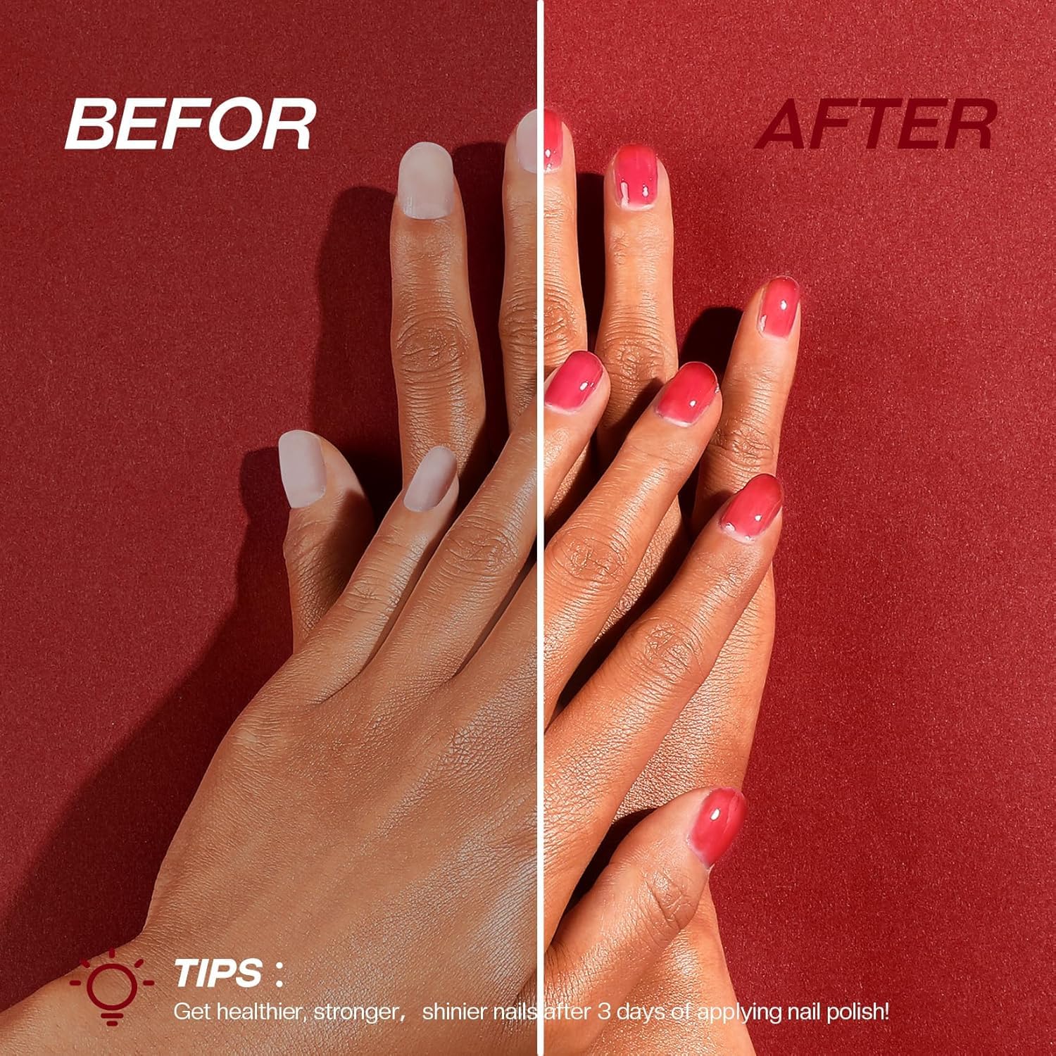 3 in 1 Nail Strengthener & Growth Hardener - Repair Damaged Thin Nails with Quick Dry Base & Top Coat | 0.5 fl oz Nail Care Oil for Stronger, Healthier Nails | Perfect for Manicures, Nail Treatments & At-Home Nail Care