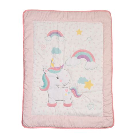 Pink 4-Piece Nursery Bedding Set for Baby Girls | Soft Crib Bedding with Fitted Sheet, Blanket & Pillowcase | Perfect for Newborns & Toddlers | Nursery Decor & Baby Shower Gift
