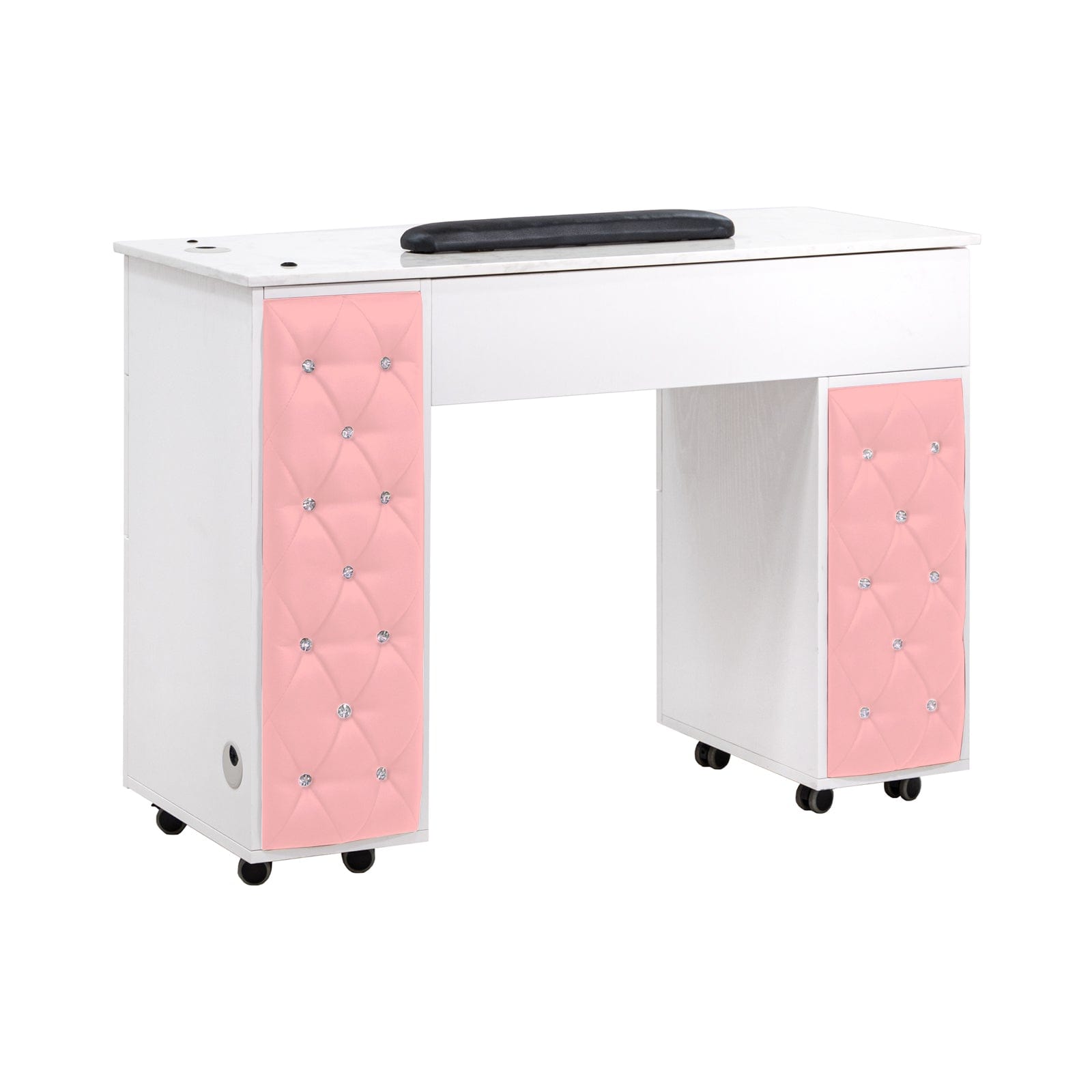Drexel Tufted Single Manicure Table - Professional Nail Salon Furniture for Pedicure & Manicure Services - Perfect for Home Spa, Beauty Salons & Nail Studios
