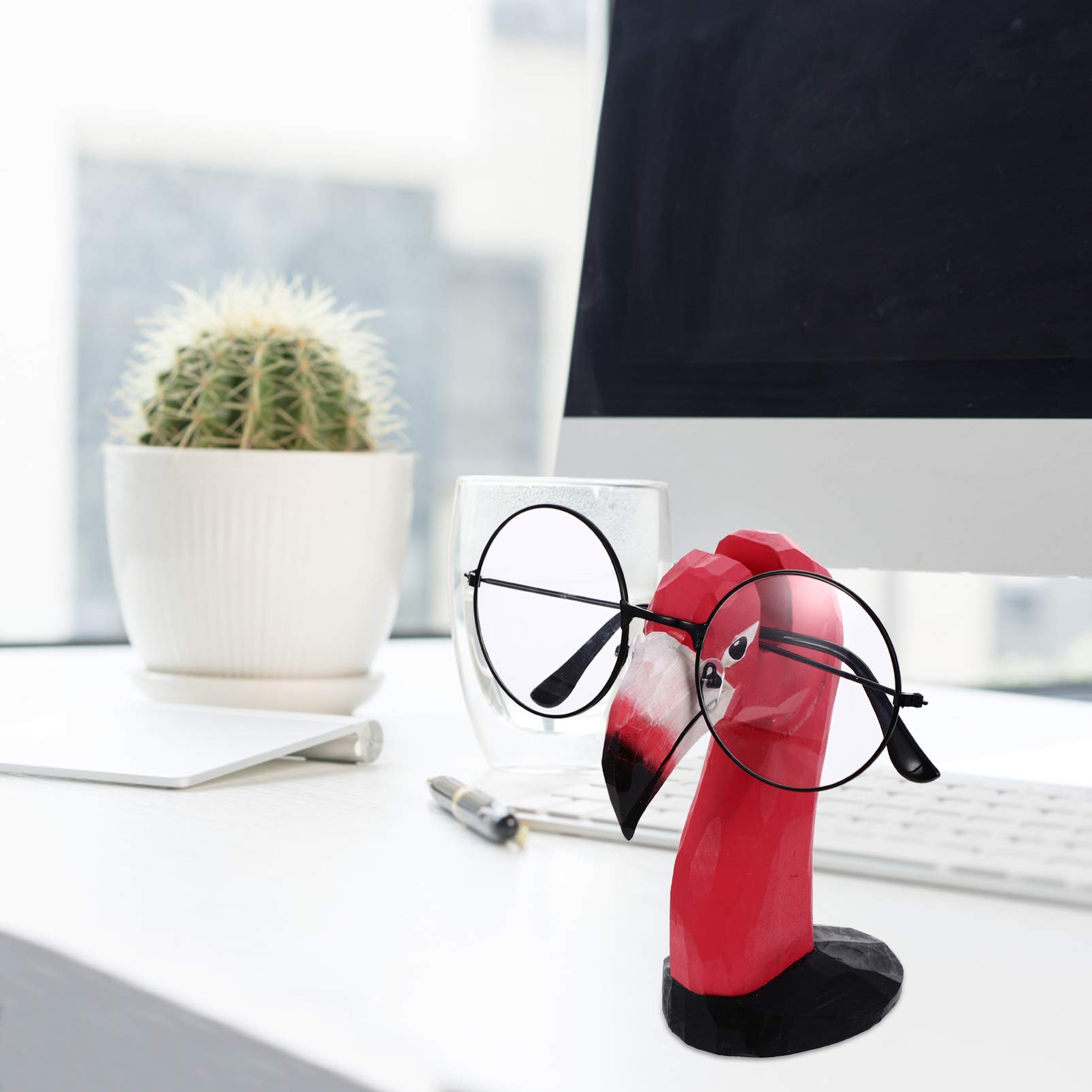 BESPORTBLE Wooden Animal Glasses Stand - Eyeglasses & Sunglasses Holder for Desk Display - Cute Cartoon Glasses Keeper for Home, Office, and Gift Use