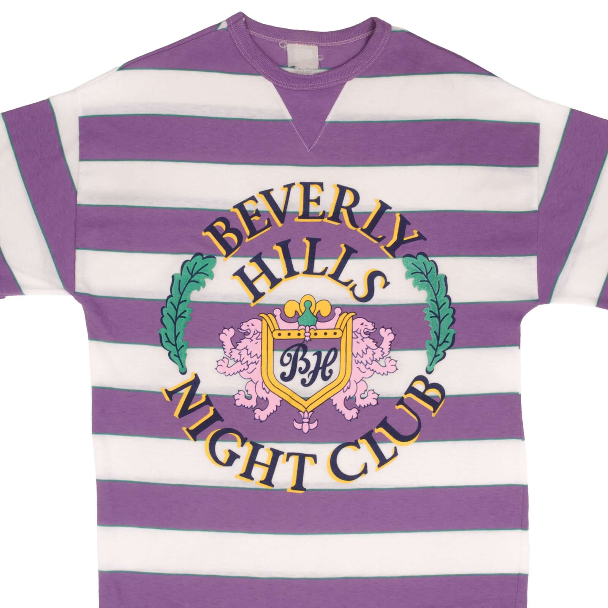 Vintage Beverly Hills Night Club T-Shirt 1980s Retro Graphic Tee - Large Size, Made in USA - Perfect for 80s Theme Parties & Retro Fashion Collectors