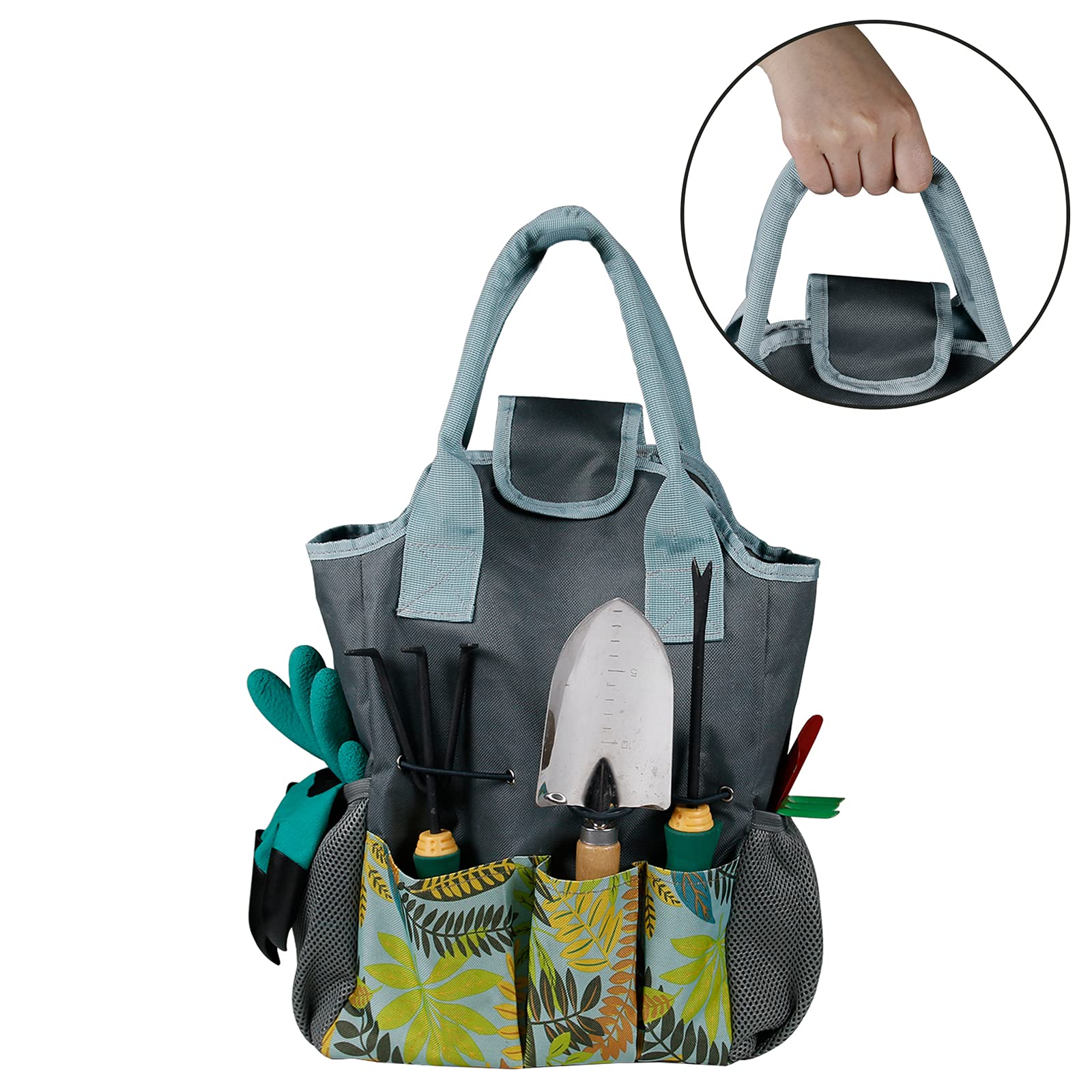 Heavy-Duty Garden Tool Storage Bag with Handles - 8 Pocket Plant Tool Organizer for Gardening Accessories (Tools Not Included) | Perfect for Outdoor Gardening, Landscaping & Yard Work