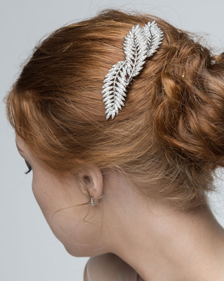 Elegant Silver Fern Hair Comb by Stephanie Browne – Perfect for Bridal Headpieces, Weddings & Special Occasions