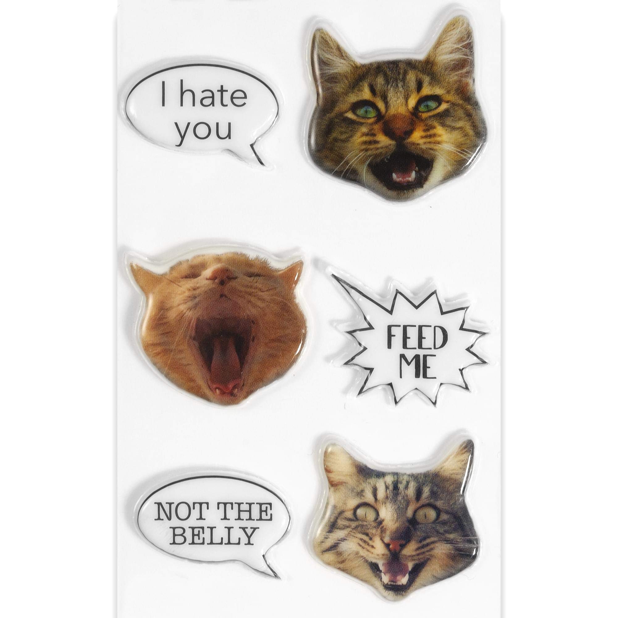 Adorable Puffy Cat Stickers for Notebooks, Journals, Planners & Scrapbooks | Cute Kitten Stickers with Fun Phrases | 20-Piece Sticker Sheet | Perfect for DIY Crafts, School Supplies & Gift Decorations
