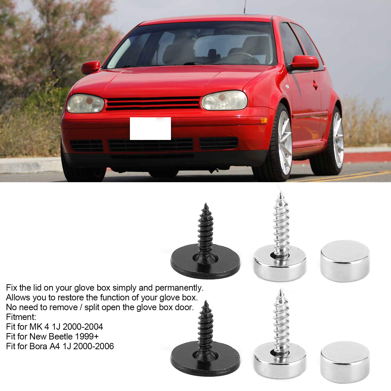 MK4 1J Glove Box Magnet Repair Kit - Metal Glove Box Lid Latch Fixing Tool for Volkswagen New Beetle & Audi A4 1J | Car Interior Accessory Repair Solution | Perfect for DIY Auto Maintenance & Glove Box Hinge Restoration
