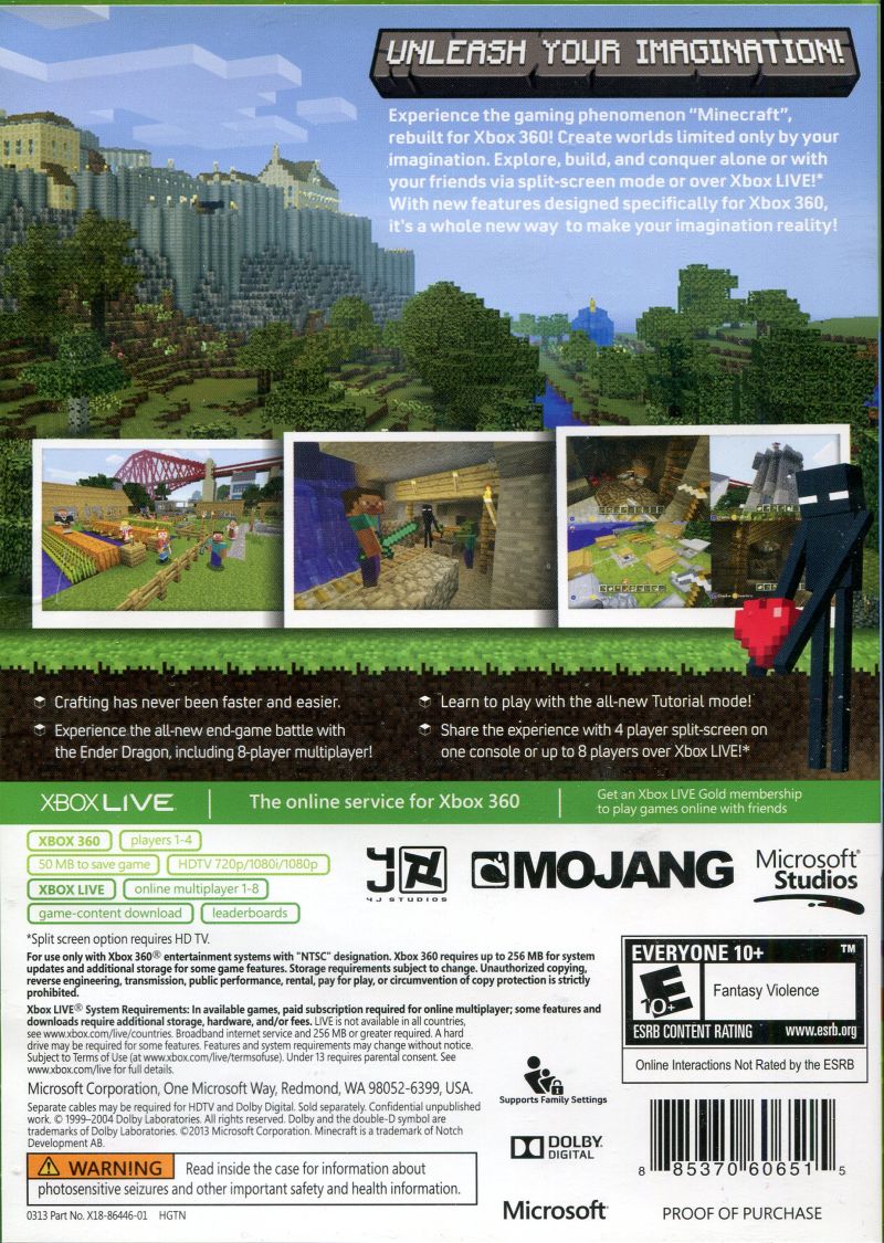 Pre-Owned Minecraft Xbox 360 Video Game - Complete Edition | Authentic Microsoft Licensed | Perfect for Family Game Nights & Retro Gaming Collectors