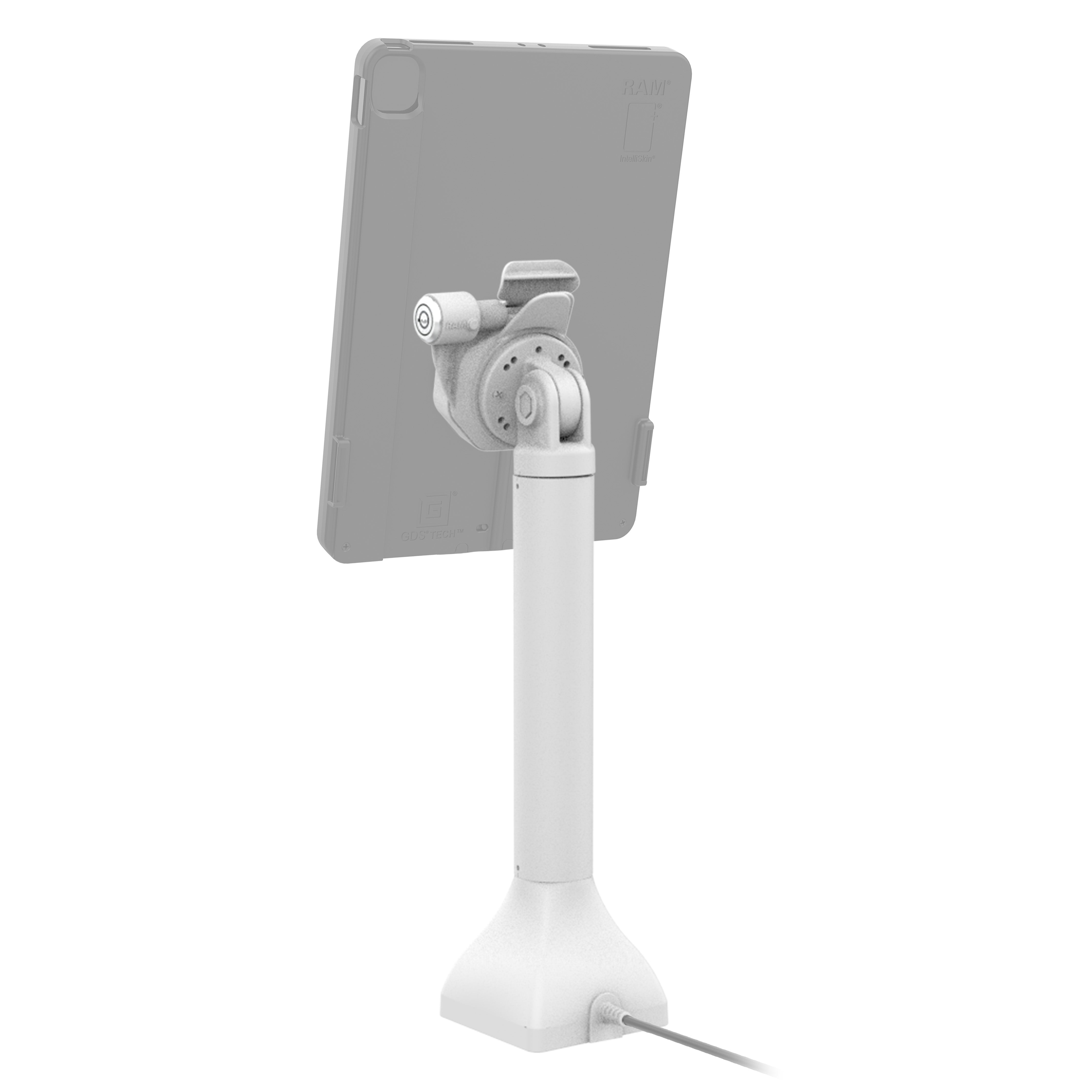 GDS® Uni Conn™ Powered 14 Locking Pedestal Dock with USB-C Port in Gray - Secure Charging Station for Office & Home Workspace (RAM GDS DOCKLR D11 14 U3C GRY)