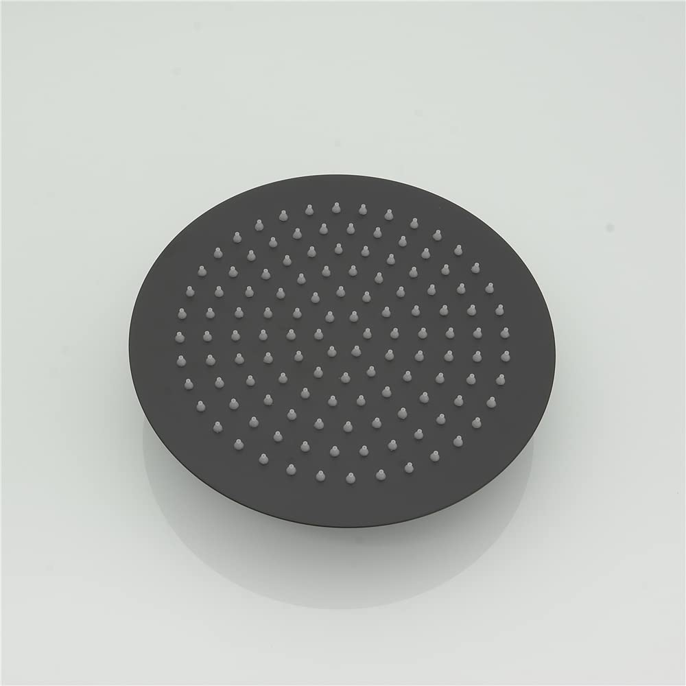 Luxury Matte Black Round Rainfall Shower Head with Handheld Sprayer - Complete Bathroom Shower System Set with Mixer Valve Trim Kit | Perfect for Spa-Like Experience in Modern Home Bathrooms