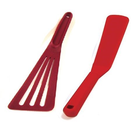Norpro My Favorite Spatula and Angled Spatula Set (Red) - Premium Kitchen Utensils for Baking, Cooking & Cake Decorating - Perfect for Home Chefs & Professional Bakers